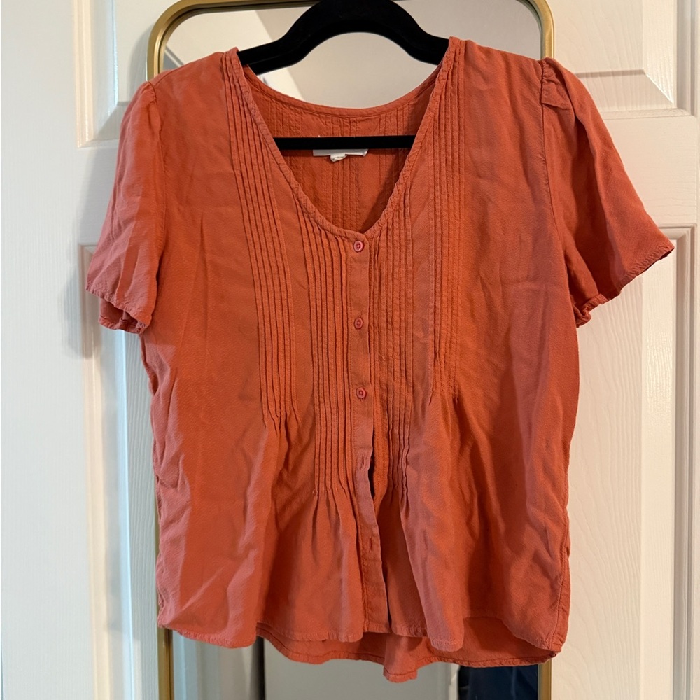 Treasure & Bond Rust Button-Up Blouse
